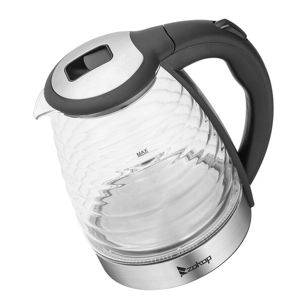 1.8L Stainless Steel Electric Kettle， Borosilicate Glass Kettle