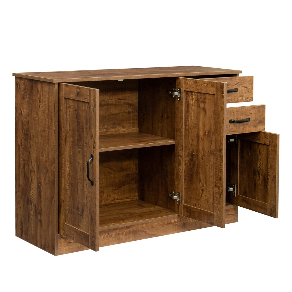 Clihome 43in. Wood Entryway Serving Storage Cabinet Buffet Sideboard