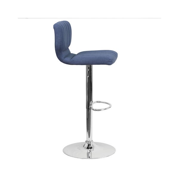 Offex Chrome/Fabric Height-adjustable Swivel Bar Stool