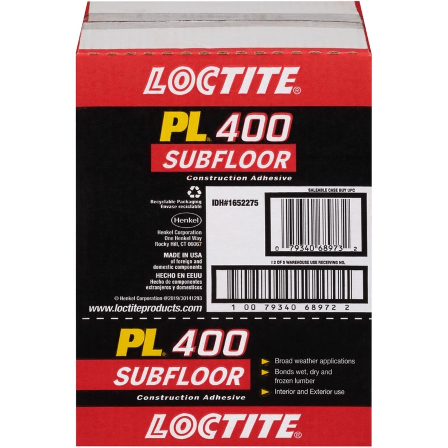 Loctite PL 400 Subfloor Adhesive Synthetic Latex Subfloor Construction Adhesive 10 oz