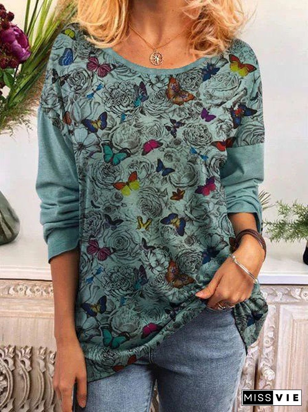 Vintage Cotton-Blend Long Sleeve T-shirt