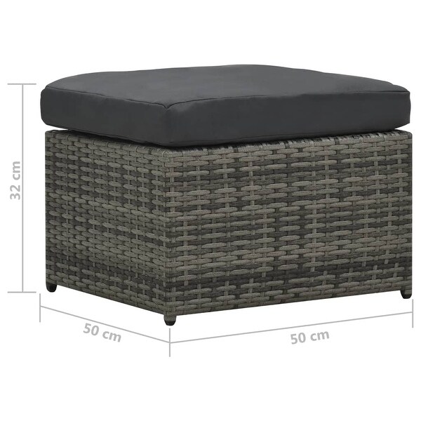 4 Piece Patio Lounge Set with Cushions Poly Rattan Anthracite