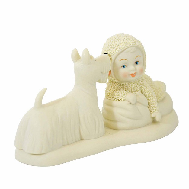 Snowbabies Who x27 s In My Bed One Figurine 2 5 Inches Puppy Sleep Lick 6012336 Ceramic Off white