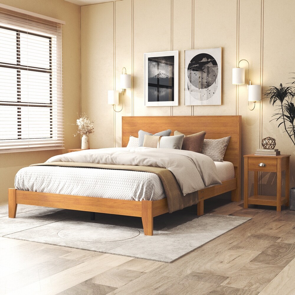 Layton 3 Piece Queen Wood Bedroom Set with Nightstand