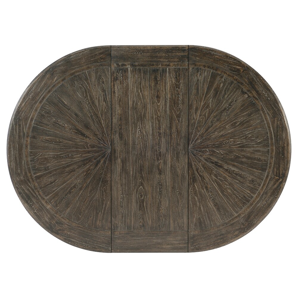 Traditions 54in Round Dining Table with One 20 inch Leaf  Maduro   54\