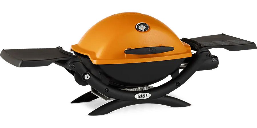 Weber Q 1200 Orange Portable Liquid Propane Gas Grill