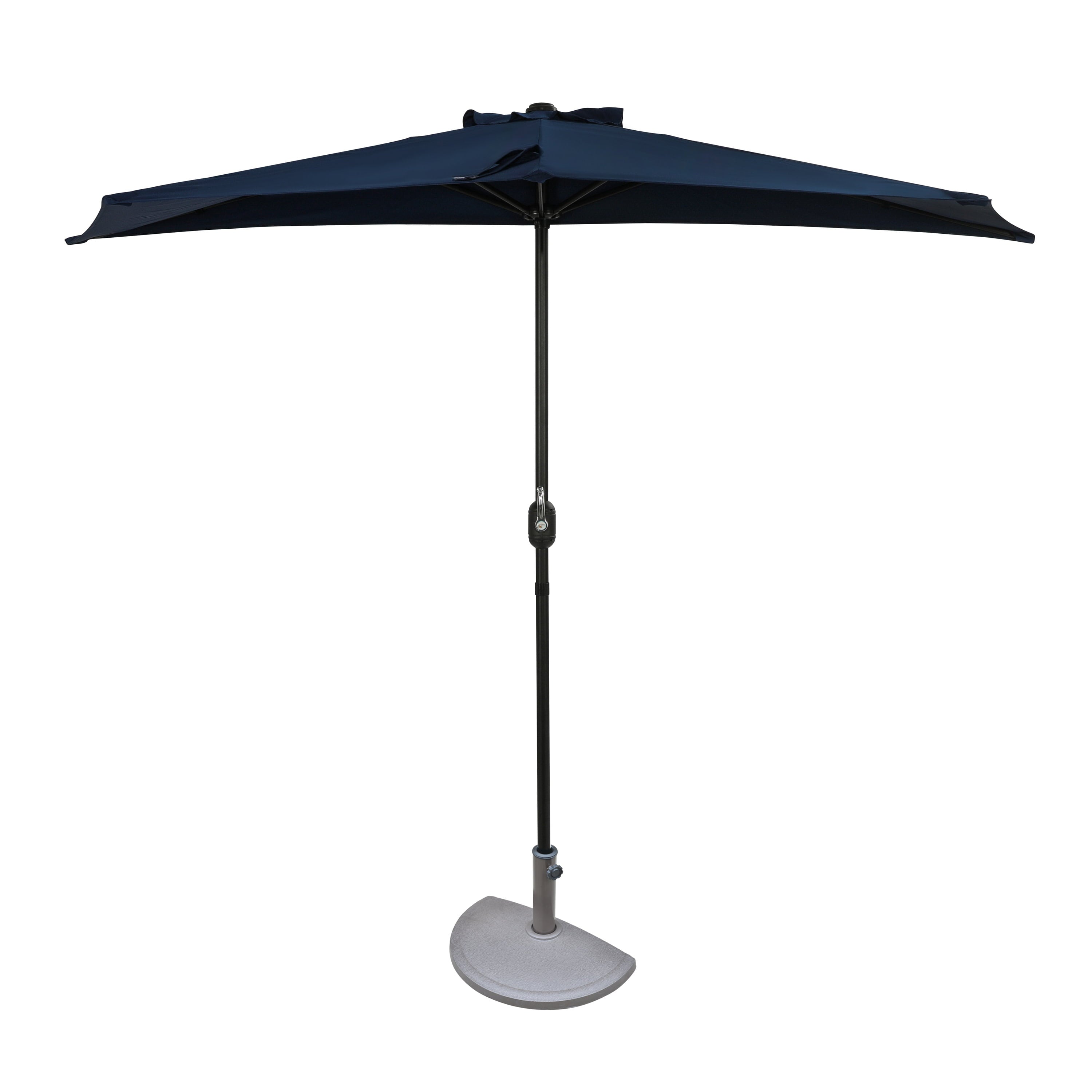 Lanai 9-ft Half Umbrella - Navy Blue - Polyester Canopy