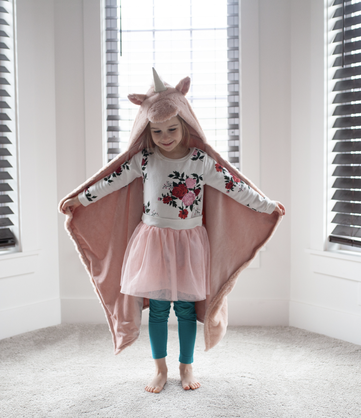 Uliana Plush Unicorn Hooded Blanket