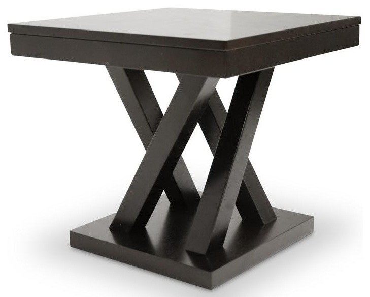 Baxton Studio Everdon Dark Brown Modern End Table   Transitional   Side Tables And End Tables   by HedgeApple  Houzz