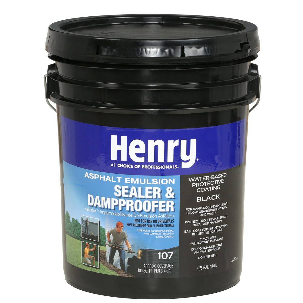 Henry 107 Asphalt Emulsion Sealer and Damp proofer Roof Coating 4.75 gal. HE107571