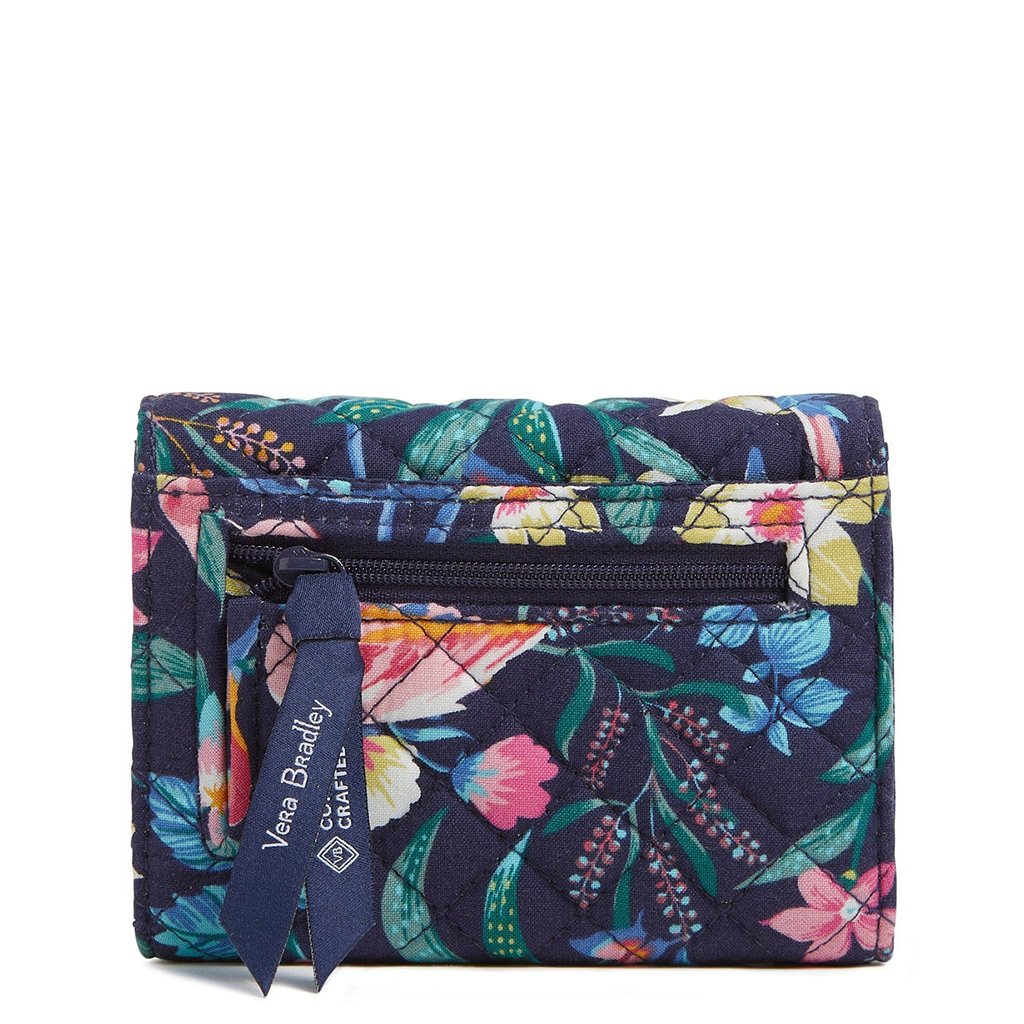 Vera Bradley  RFID Riley Compact Wallet in Flamingo Garden