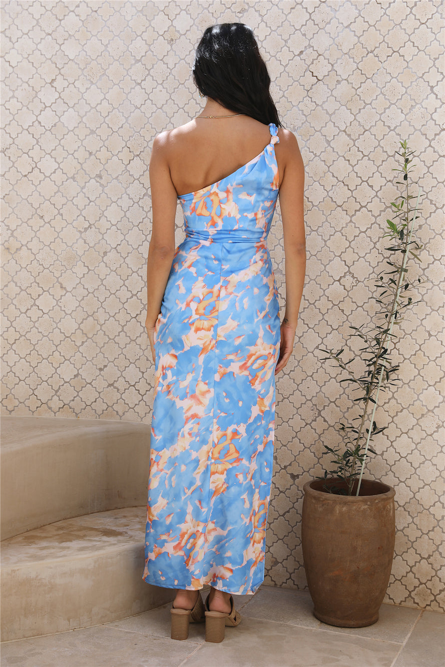 She Is Beauty Midi Dress Blue