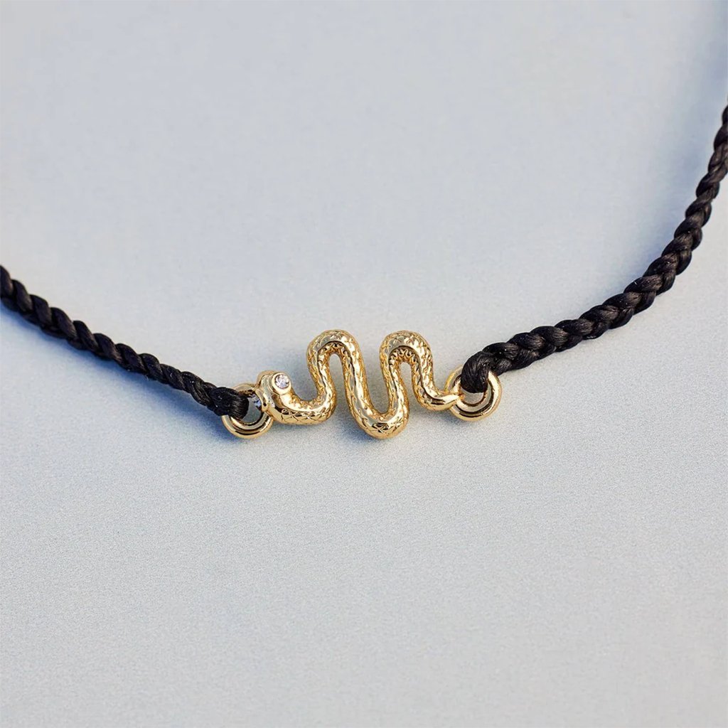 Pura Vida  Snake Gold Charm Bracelet