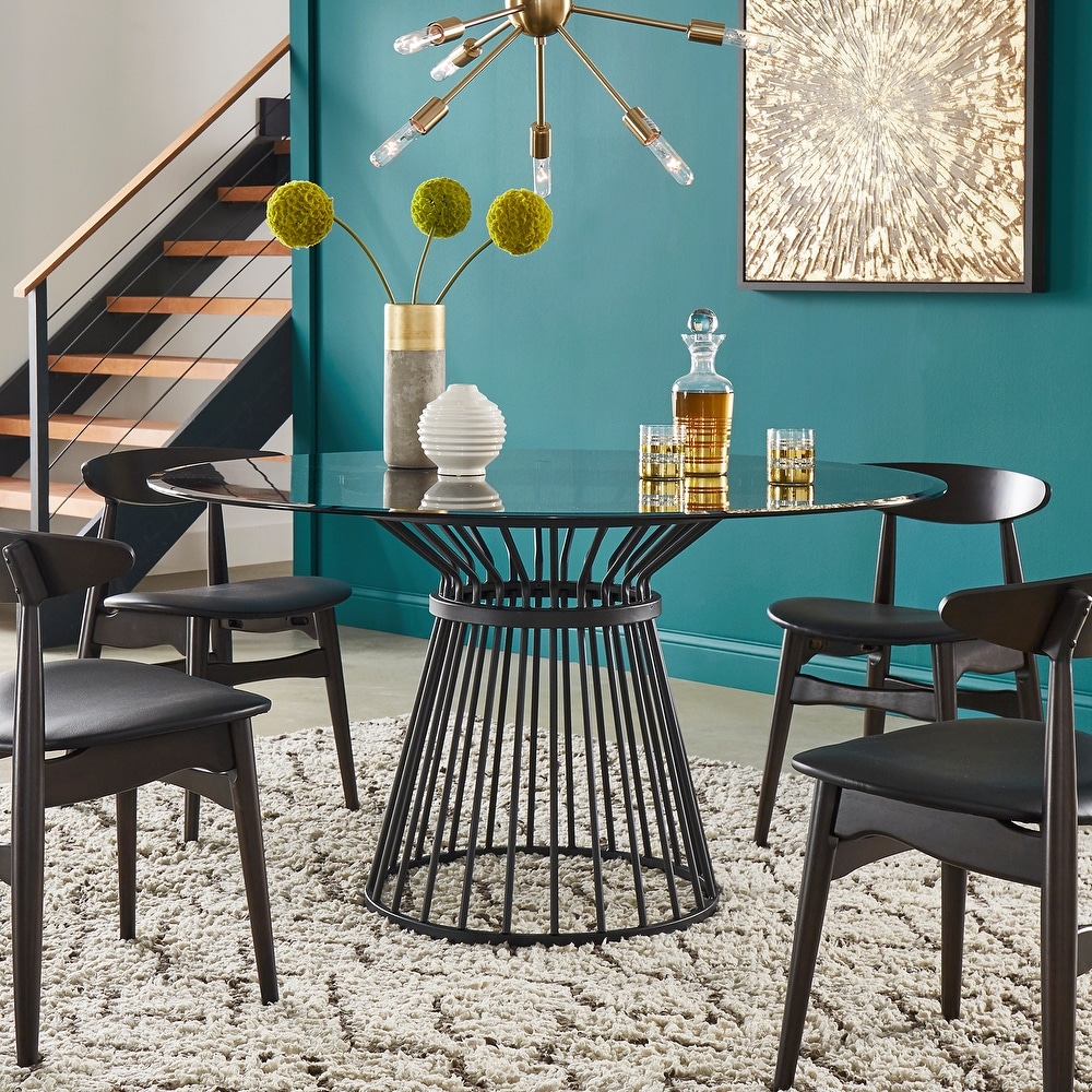 Sheeba Round Caged Metal Base Dining Table by iNSPIRE Q Modern