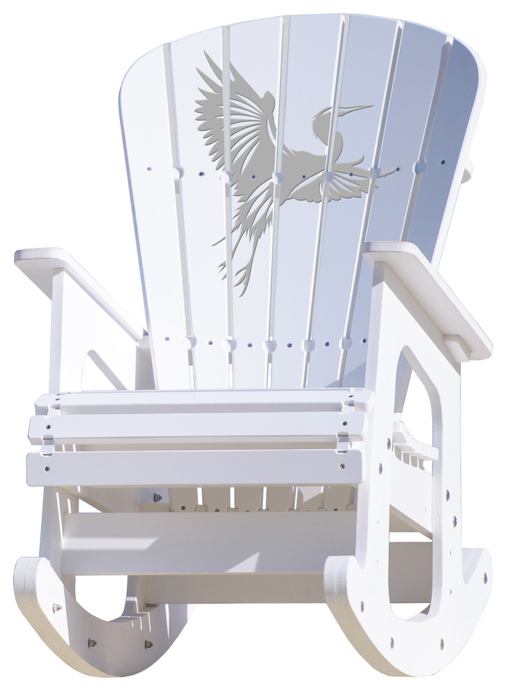 Rocking Chair   White Heron   Beach Style   Adirondack Chairs   by Key Largo Adirondack Company  Houzz