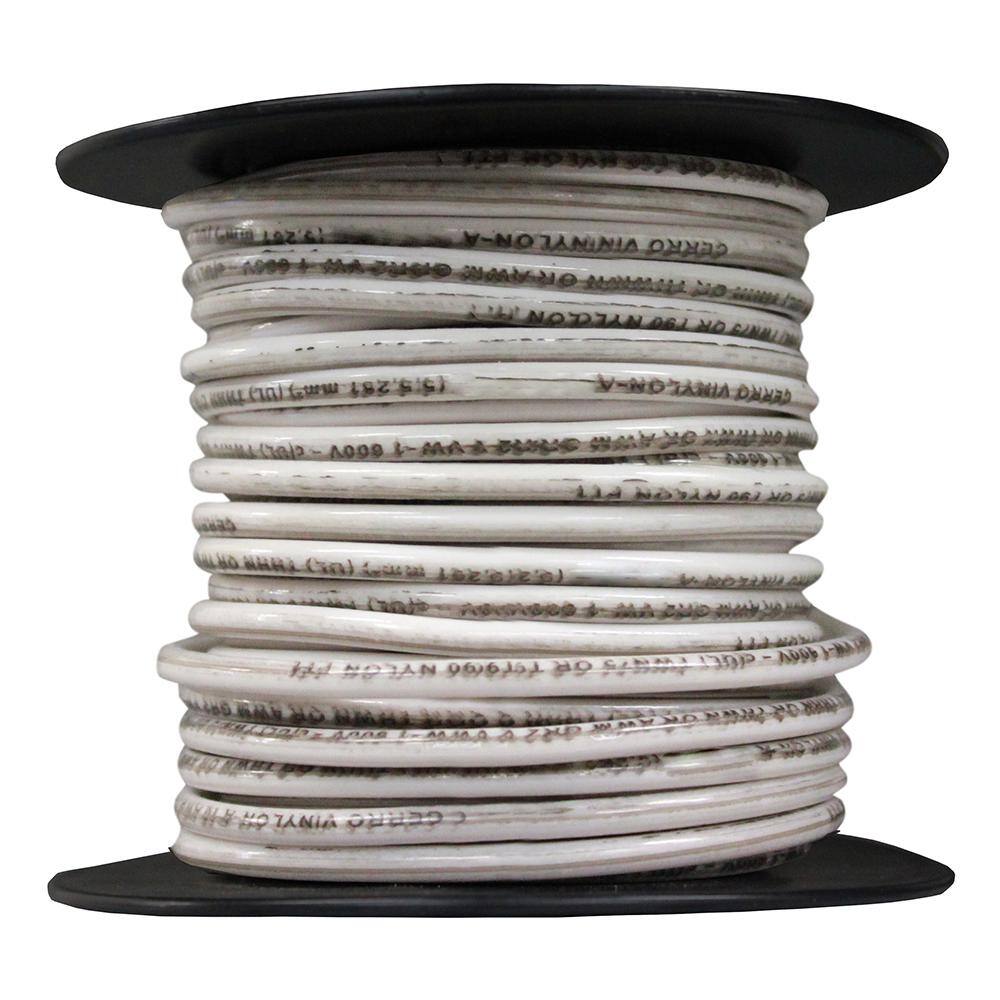 100 ft. 12 Gauge White Stranded Copper THHN Wire 112-3672CR