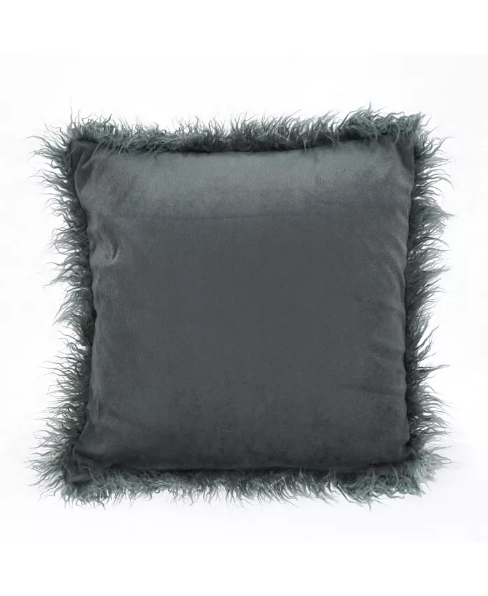 Saro Lifestyle Mongolian Faux Fur Decorative Pillow， 18