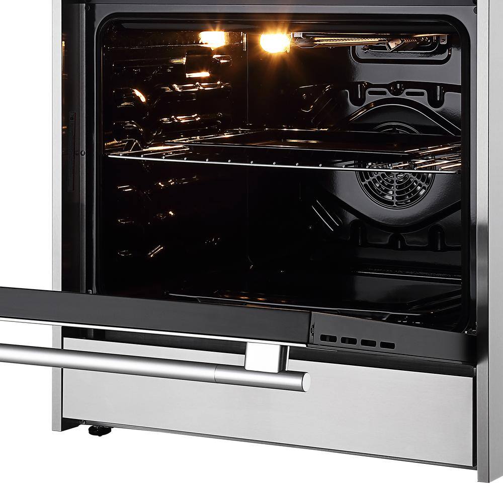 Empava 30 in. 5.0 cu. ft. Slide-In Single Oven Gas Range with 5 Sealed Burner Cooktop and Drawer in Stainless Steel EMPV-30GR06