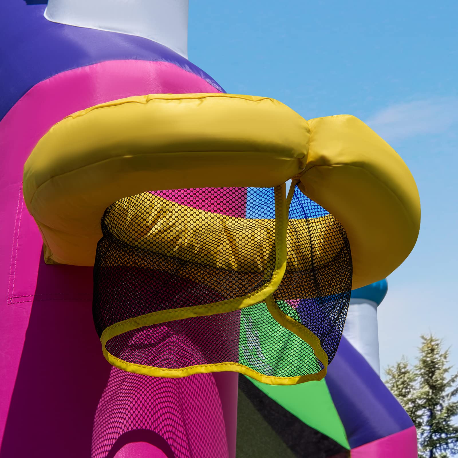 BOUNTECH Inflatable Bounce House with Canopy Overhead Cover