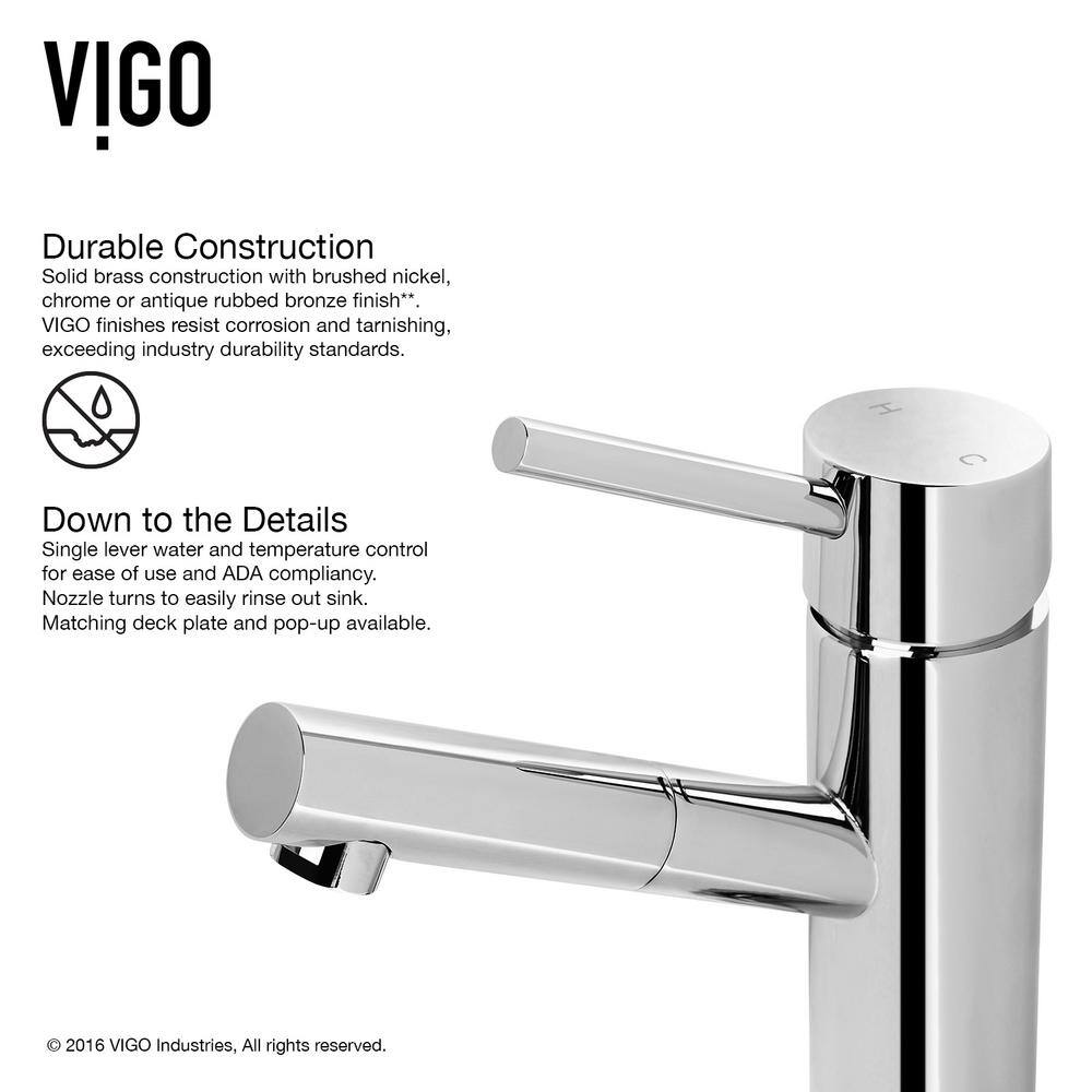 VIGO Noma Single Handle Single-Hole Bathroom Faucet in Chrome VG01009CH