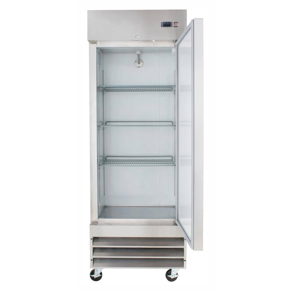 Norpole 29 in. 19 cu. ft. Auto-Cycle Defrost Single Door Reach-In Upright Commercial Freezer in Stainless Steel NE19F