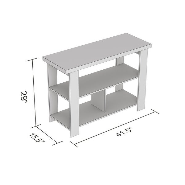 Console Table 41.25L Dark Taupe 3 Shelves - 41'5 x 15'5' x 29' - 41'5 x 15'5' x 29'