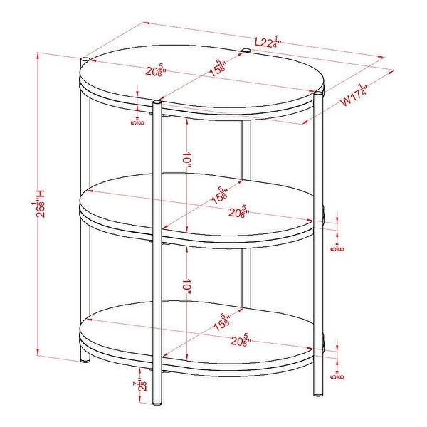 Furniture of America Grint Contemporary 22-inch 2-shelf Side Table