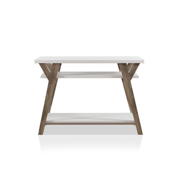 Furniture of America Bima Contemporary White Open Console Table