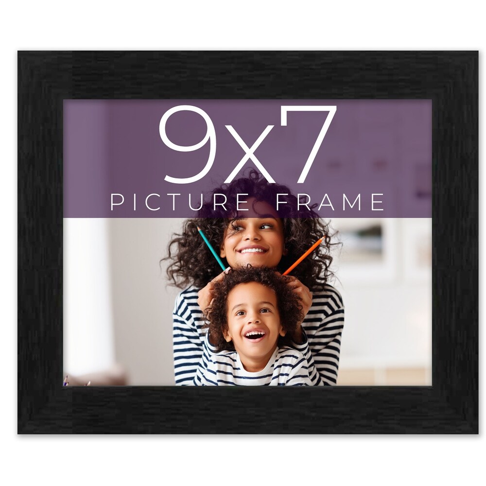 9x7 Black Picture Frame   Wood Picture Frame Complete with UV Acrylic