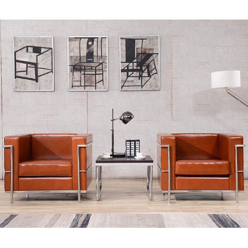 HERCULES Regal Series Contemporary Cognac LeatherSoft Chair with Encasing Frame   Modern   Armchairs And Accent Chairs   by First of a Kind USA Inc  Houzz