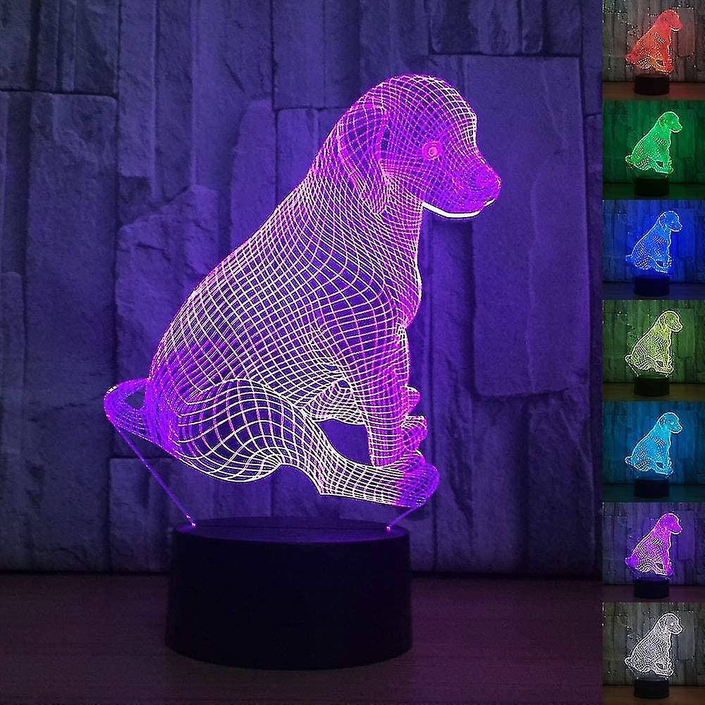 Golden Retriever 3d Optical Illusion Night Light Acrylic 7 Color Change Touch Switch Holiday Birthda