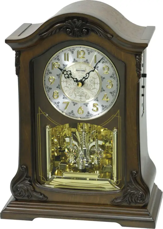 Brown Wood American Pride Musical Mantel Clock