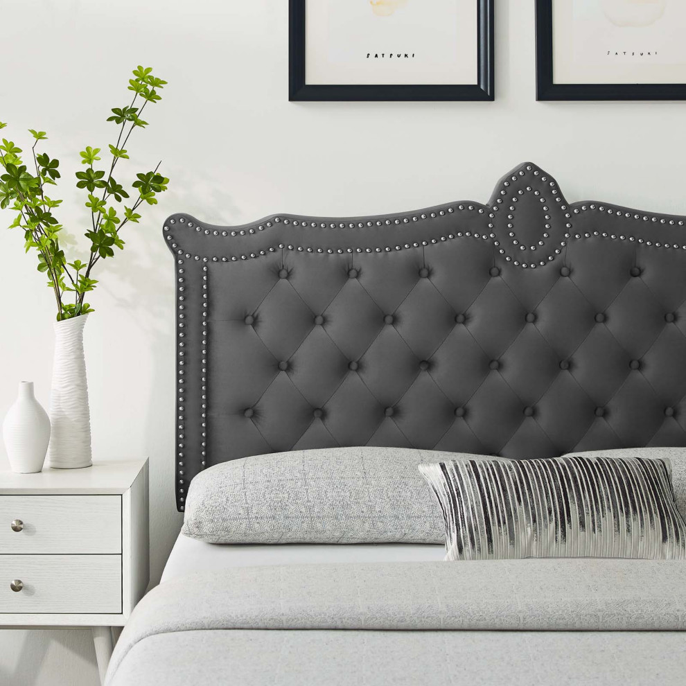 Louisa Tufted Performance Velvet Twin Headboard   Transitional   Headboards   by Modway  Houzz