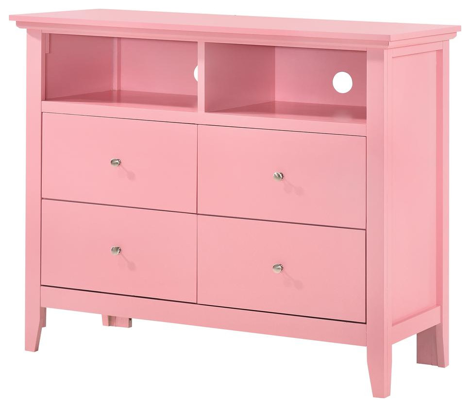 Hammond Pink 4 Drawer Chest of Drawers (42 in L. X 18 in W. X 36 in H.)   Contemporary   Entertainment Centers And Tv Stands   by Makers  Houzz