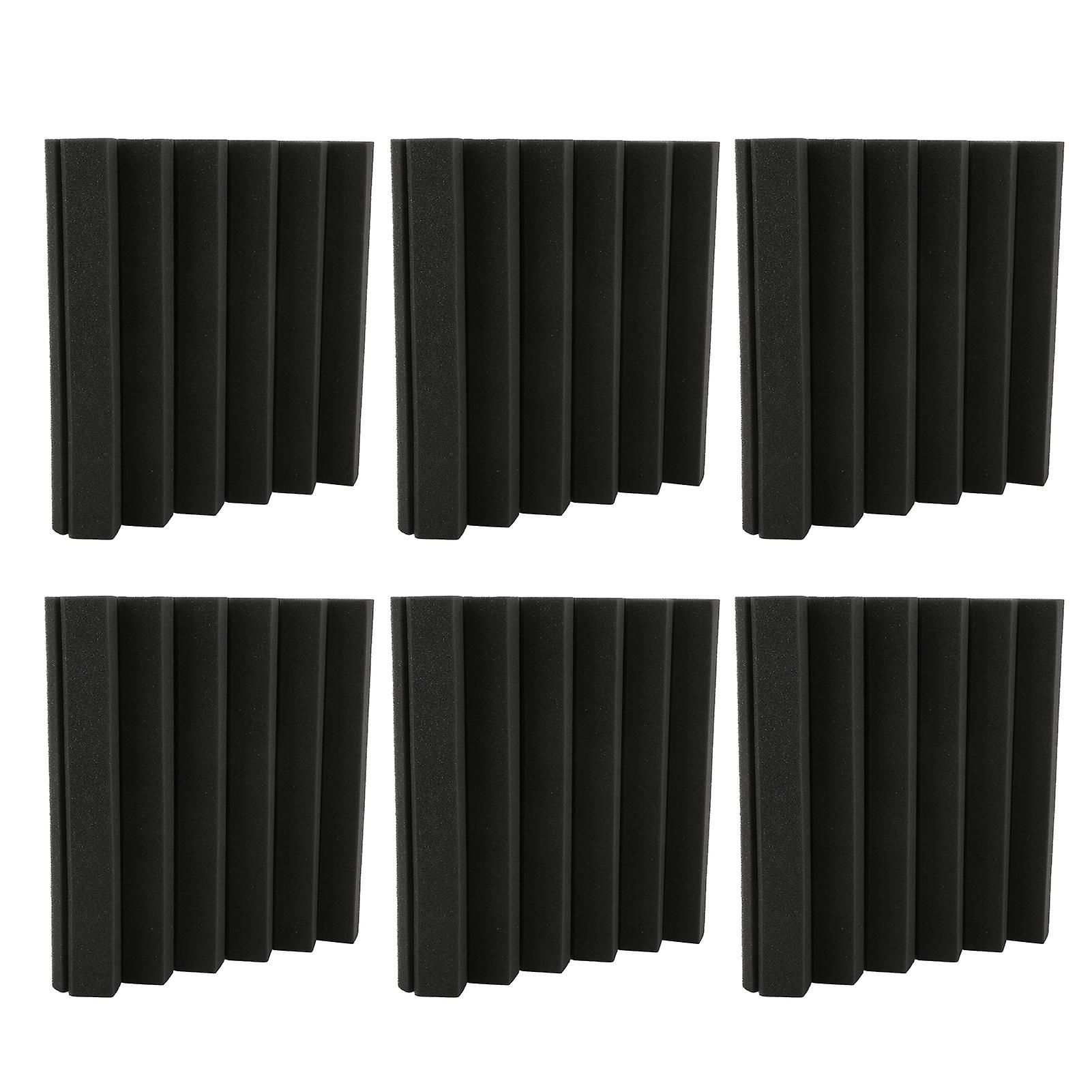 6pcs Acoustic Foam Panels Sound Absorbing Padding 3d Groove Wedges Studio Home Decor 30x30x5cm