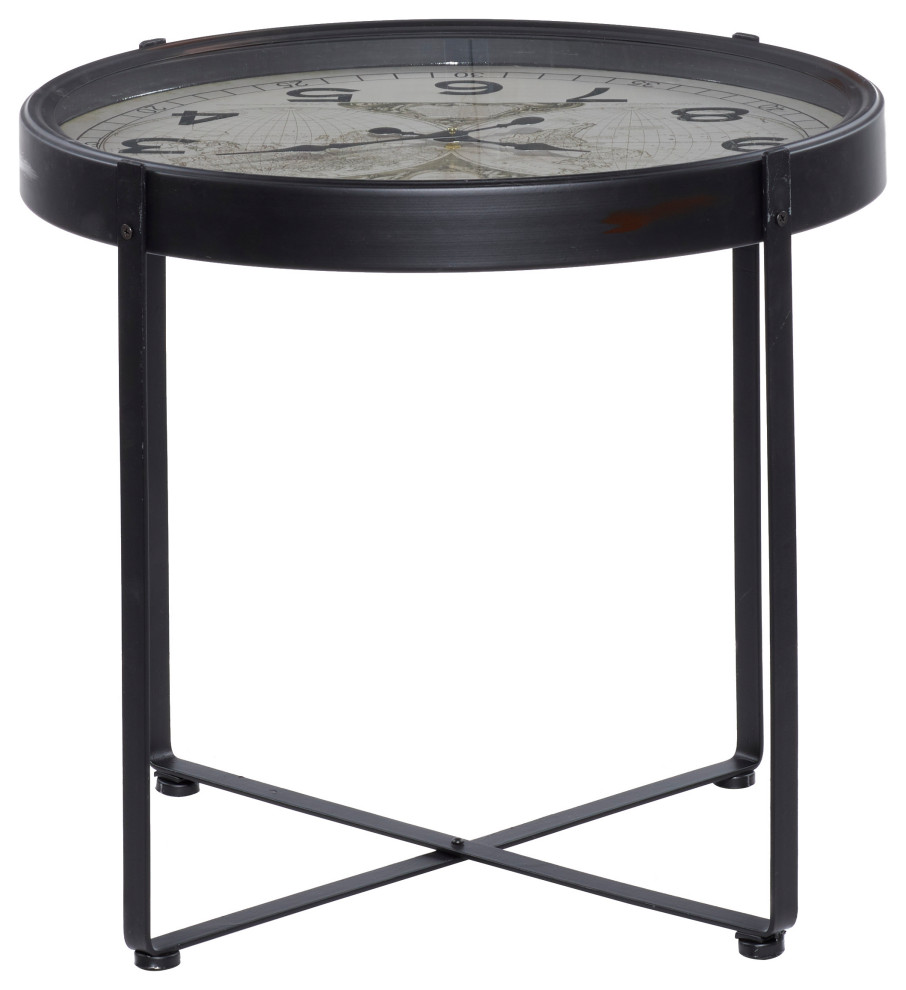 Black Iron Farmhouse Accent Table 90795   Industrial   Side Tables And End Tables   by Brimfield  ampMay  Houzz