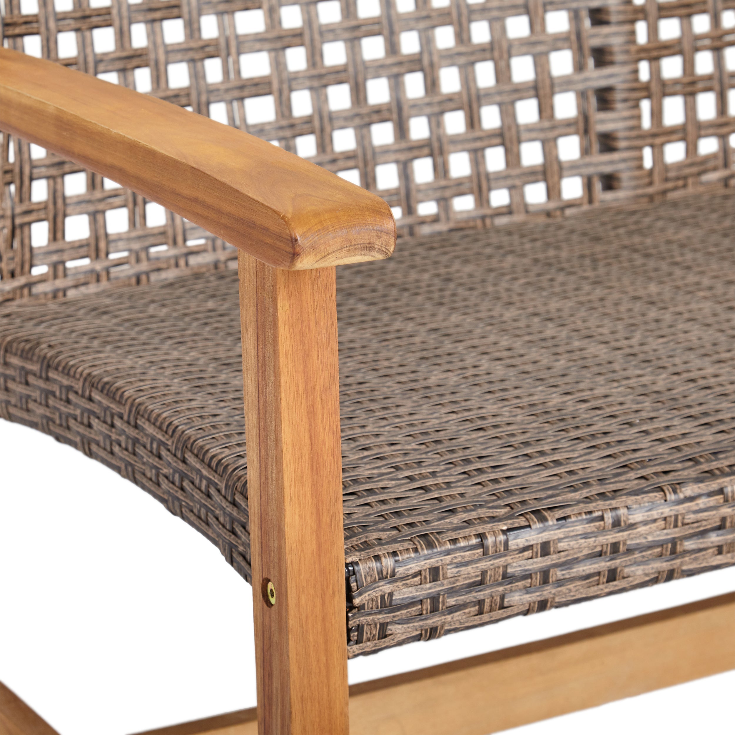 Viola Outdoor Wood and Wicker Club Chairs