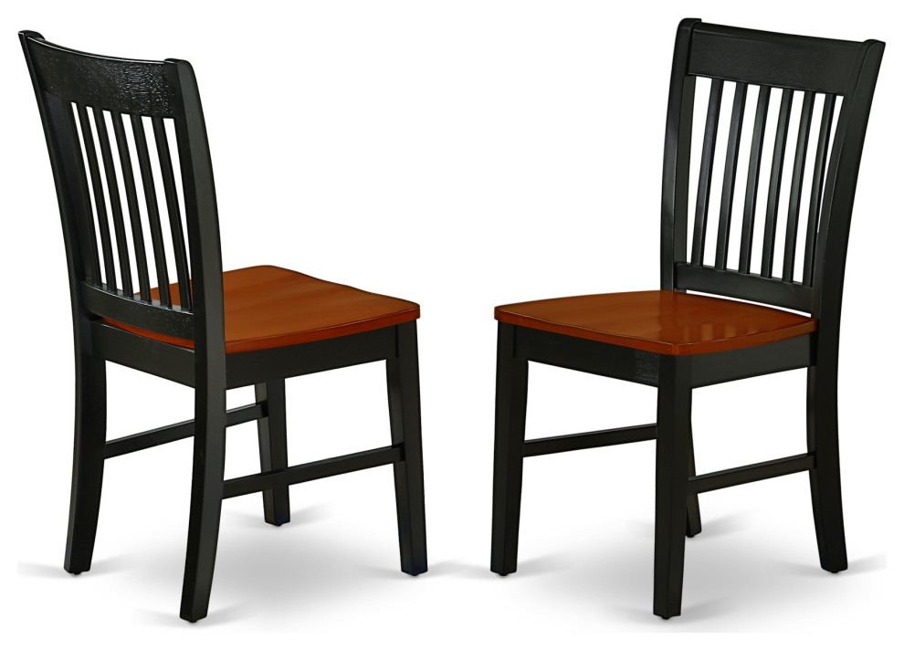 Set of 2 Norfolk Dining Chair Plain Wood Seat  Black/Cherry Finish   Transitional   Dining Chairs   by Kolibri Decor  Houzz