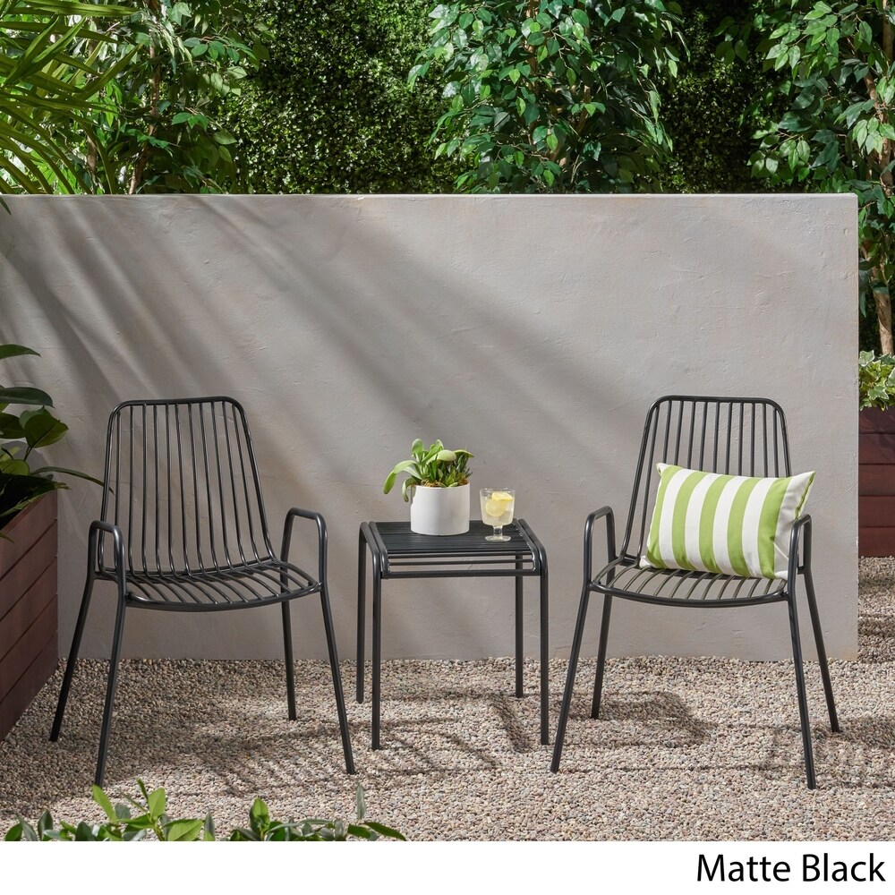 Omaha Outdoor Modern 2 Seater Chat Set by Christopher Knight Home