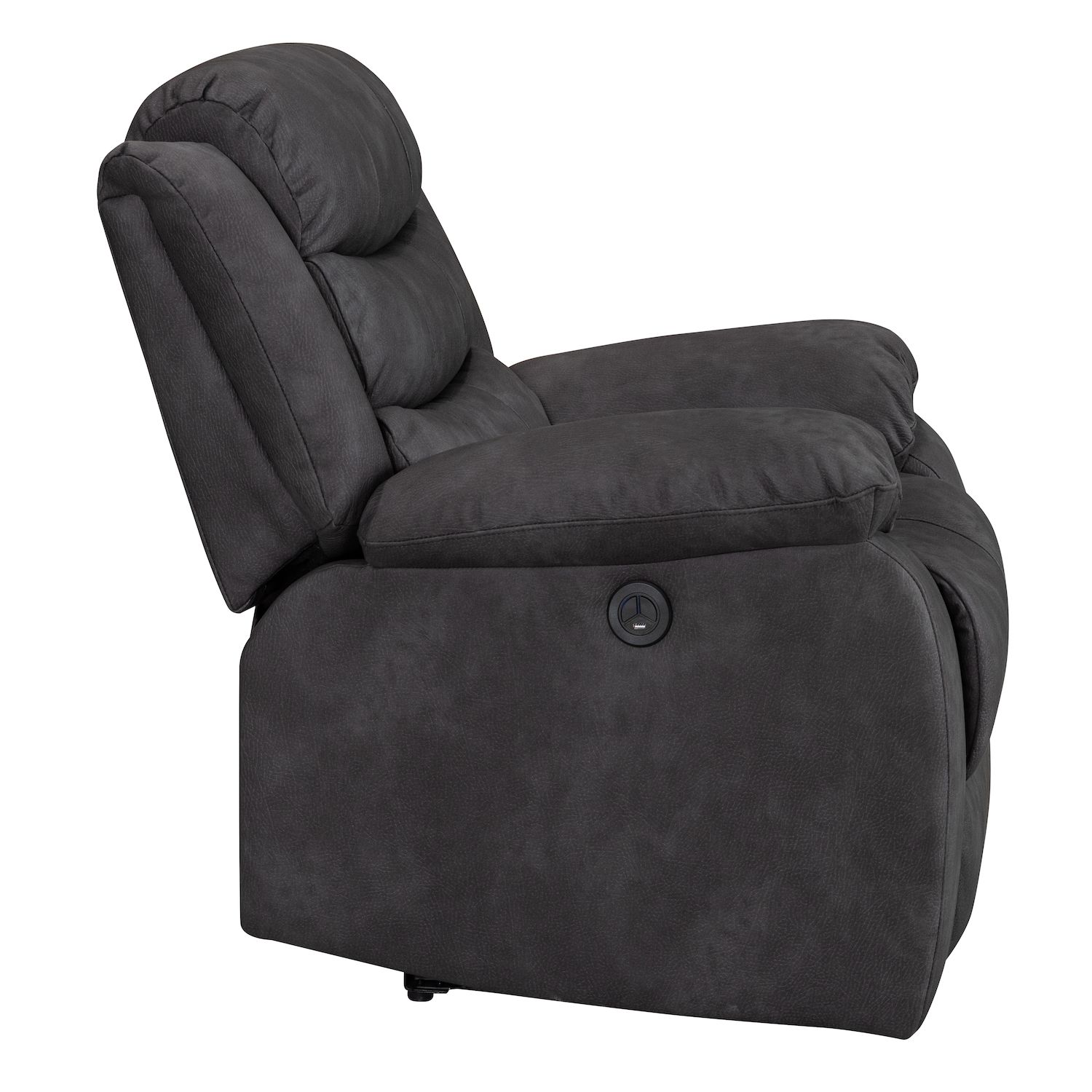 Fc Design Overstuffed Power USB Port Electric Pillow Top Arms Bedroom and Living Room Recliner Sofa Chair in Grey Finish