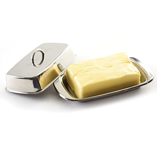 Norpro 282 Stainless Steel Double Covered Butter Dish， Silver