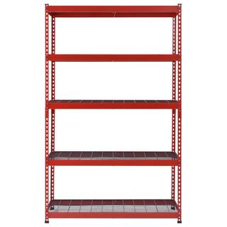 Husky 5-Tier Heavy Duty Steel Garage Storage Shelving Unit in Red (48 in. W x 78 in. H x 24 in. D) MR482478W5-R