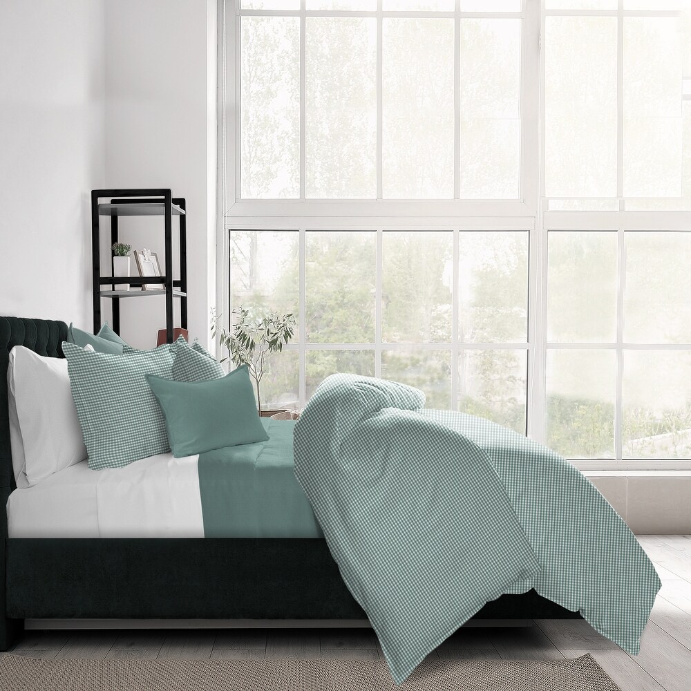 Rockton Check Aqua Comforter   Pillow Sham Set.