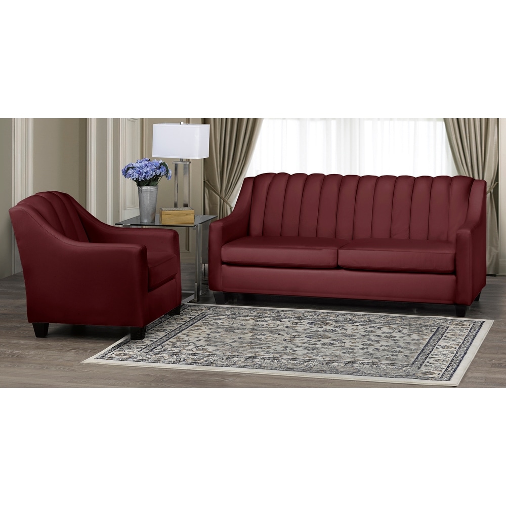 Edgware Top Grain Leather Sofa and Armchair Set