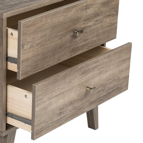 Milo Mid Century Modern 2-drawer Nightstand - - 28111225