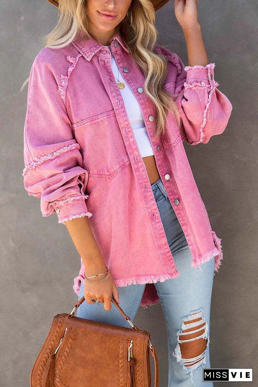 Bring It On Frayed Shirt Jacket