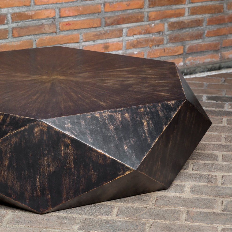 Uttermost Volker Worn Black Coffee Table   Rustic   Coffee Tables   by Lighting and Locks  Houzz