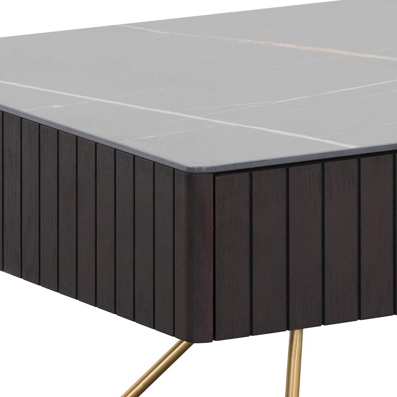 ELORA 116cm Coffee Table - Ceramic - Smoke Brown Ash