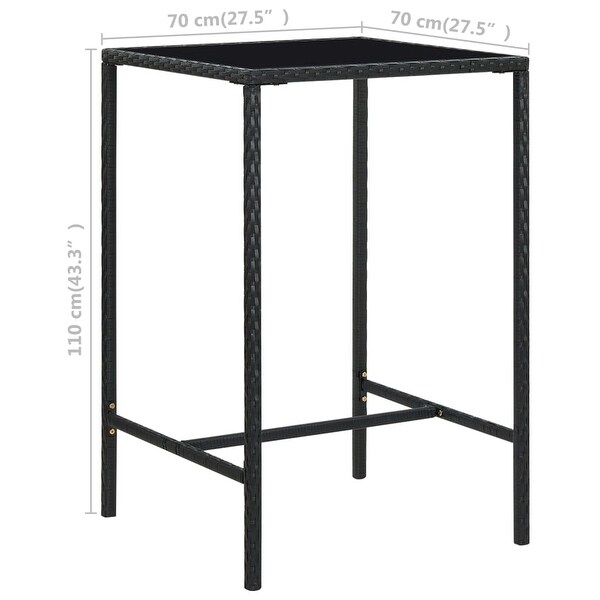 vidaXL Patio Bar Table Black 27.6