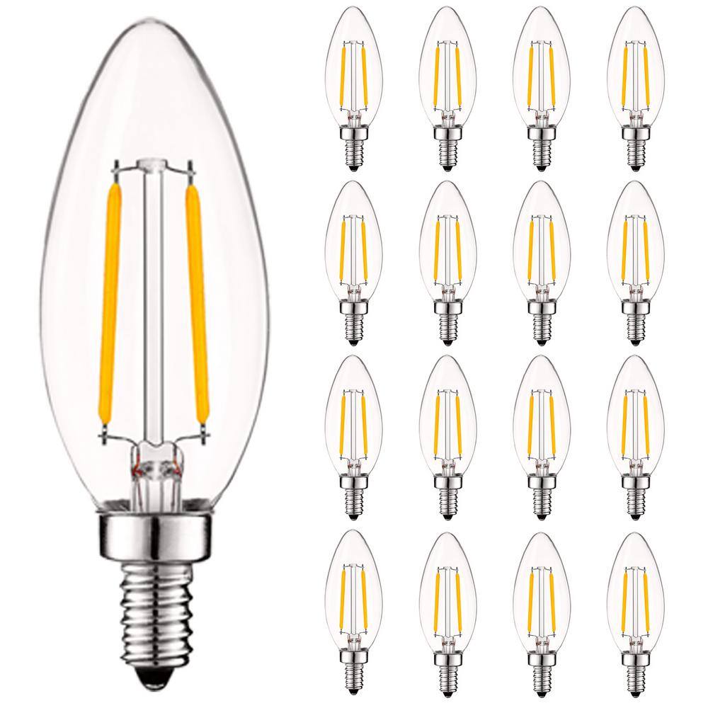 LUXRITE 40-Watt Equivalent B10 Vintage Dimmable 400 Lumens LED Bulb 5000K Bright White (16-Pack) LR21578-16PK